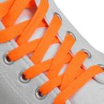 Шнурки плоские широкие 110см оранжевый неон/ДС-420